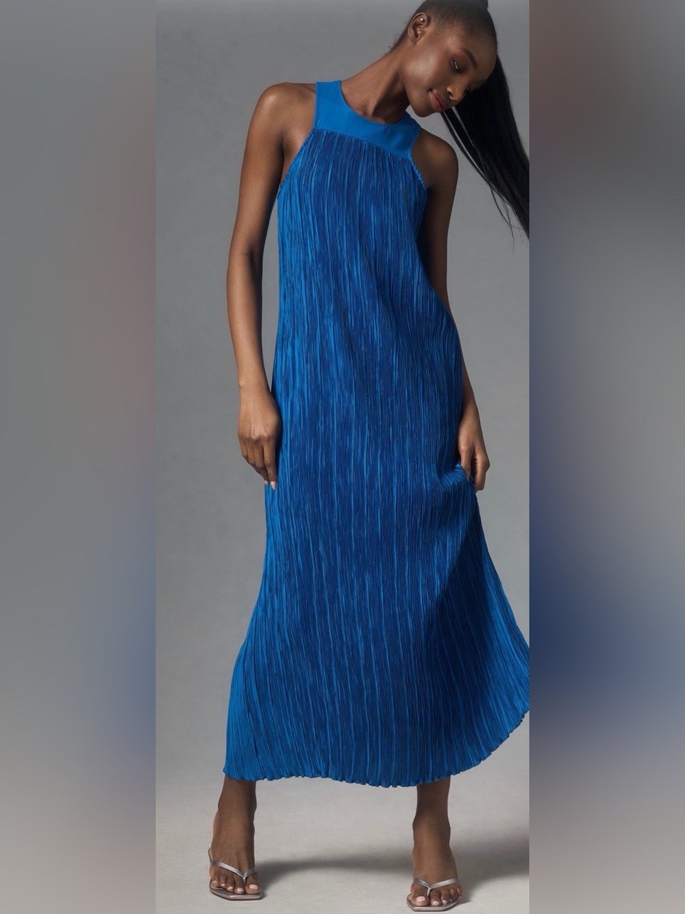 Anthropologie - Halter Plisse Maxi Dress - Picture 1 of 4